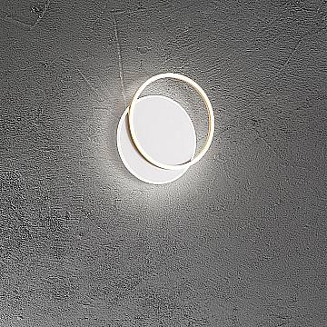 Plafoniera Moderna Orbit Alluminio Bianco Acrilico Oro Led 43W 3000K