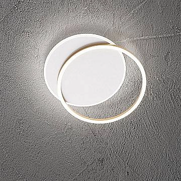 Plafoniera Moderna Orbita Metallo Bianco Oro Led 60W 3000K Dimmerabile Ip20