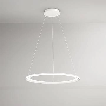 Sospensione Moderna Edge Alluminio Bianco Acrilico Led 86W 3000K