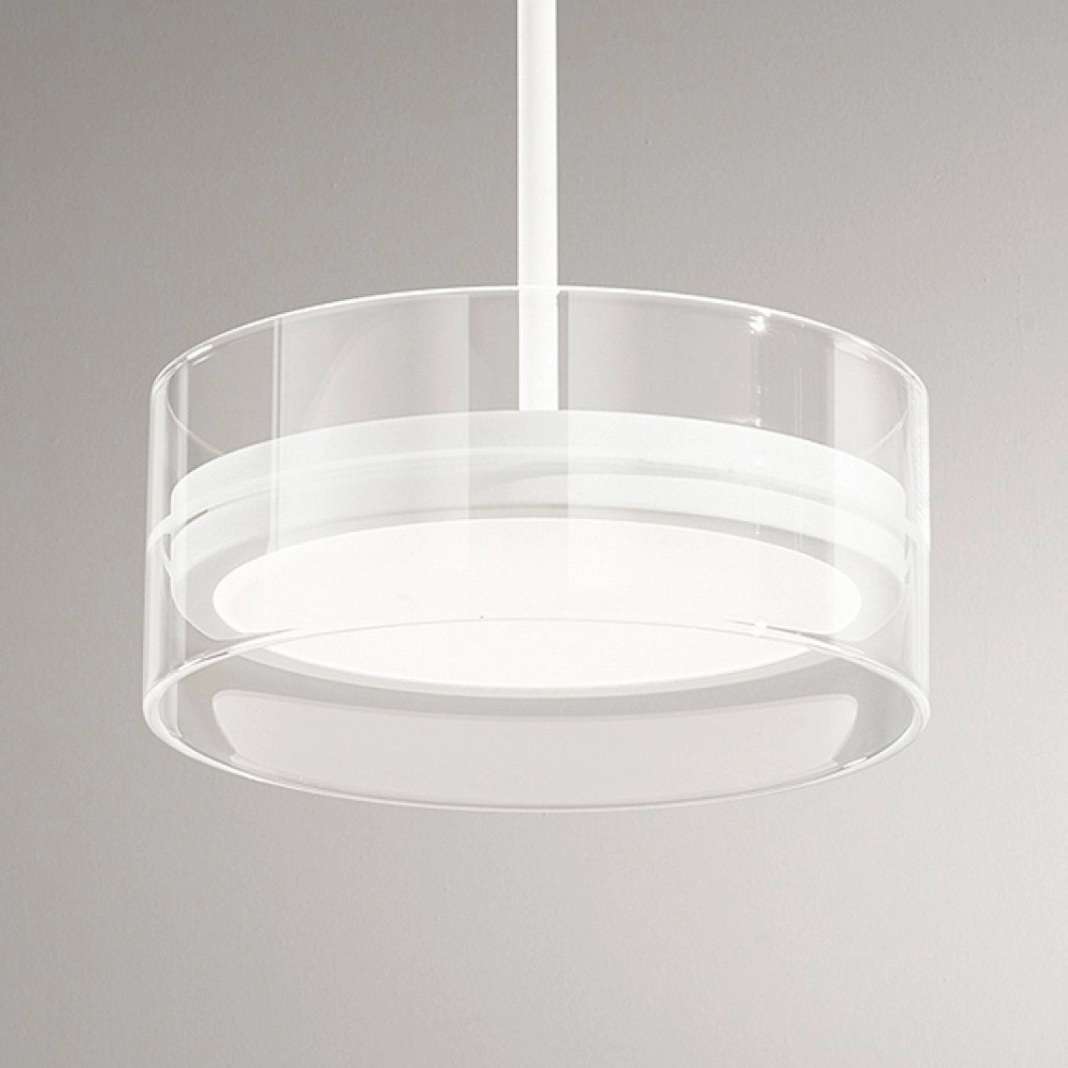 Sospensione Contemporanea Aere Metallo Bianco Vetro Led 14W 3000K 8216BLC