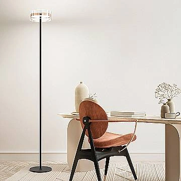 Piantana Contemporanea Aere Metallo Oro Rosa Vetro Nero Led 20W 3000K 8220ORLC
