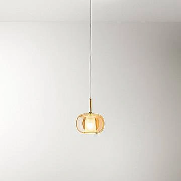 Vetro Borosilicato Contemporaneo Rain Ambra Trasparente D22,5 Senza Rosone