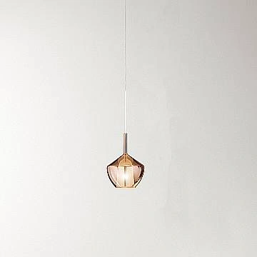 Vetro Borosilicato Contemporaneo Rain Rame Specchiato D22,5 Senza Rosone
