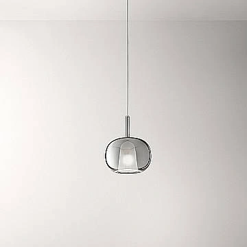 Vetro Borosilicato Contemporaneo Rain Fumè Specchiato D22,5 Senza Rosone