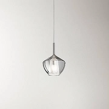 Vetro Borosilicato Contemporaneo Rain Fumè Specchiato D20 Senza Rosone