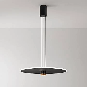 Sospensione Minimal Stream Metallo Nero E Oro Acrilico Led 50W 3000K