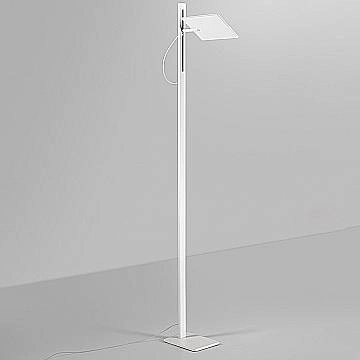 Piantana Moderna Radiante Metallo Bianco Opaco Acrilico Led 24W Cct Dimmerabile