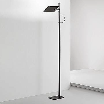 Piantana Moderna Radiante Metallo Nero Opaco Acrilico Led 24W Cct Dimmerabile