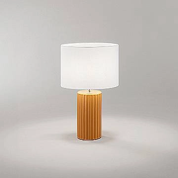 Lampada Tavolo Contemporanea Tribale Ceramica Arancio Tessuto Bianco 1 Luce E27