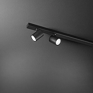 Sistema Modulare Moderno Snodo Faretti Metallo Nero Opaco 2 Luci Gu10 Sistema Modulare Moderno Snodo Faretti Metallo Nero Opaco 2 Luci Gu10