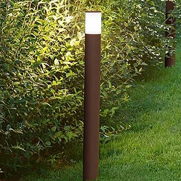 Paletto Esterno Contemporaneo Sigaro Alluminio Corten 1 Luce E27 Ip54 H90