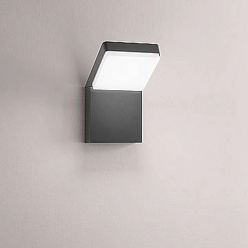 Applique Esterno Moderna Piega Alluminio Antracite Led 20W Dimmerabile Ip65 Applique Esterno Moderna Piega Alluminio Antracite Led 20W Dimmerabile Ip65