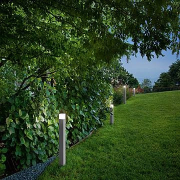 Paletto Esterno Moderno Tower Alluminio Grigio 1 Luce E27 Ip54 H60