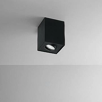 Plafoniera Moderna Centric Metallo Nero Opaco 1 Luce Gu10 Ip20 Orientabile