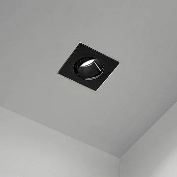 Faretto Incasso Moderno Oasis Metallo Nero 1 Luce Gu10 Orientabile Ip20