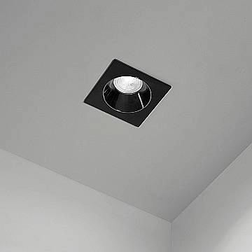 Faretto Incasso Moderno Oasis Metallo Nero 1 Luce Gu10 Ip20