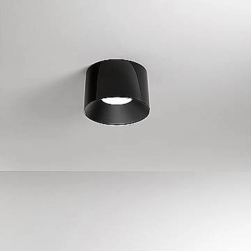 Plafonera Moderna Hole Metallo Nero Lucido Led 24W Dimmerabile Ip20