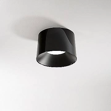 Plafonera Moderna Hole Metallo Nero Lucido Led 36W Dimmerabile Ip20