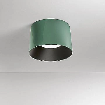 Plafonera Moderna Hole Metallo Verde Lucido Led 36W Dimmerabile Ip20