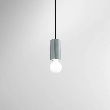 Sospensione Minimal Idea Ceramica Grigio Lucido 1 Luce E27 Ip20