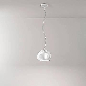 Sospensione Nordica Minea Metallo Gesso Bianco 1 Luce E27 Ip20 D23