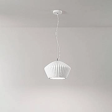 Sospensione Nordica Minea Metallo Gesso Bianco 1 Luce E27 Ip20 D35