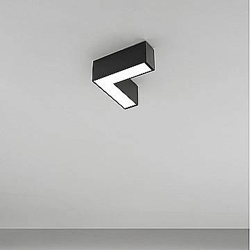 Plafoniera Moderna Grid Giunto L Alluminio Nero Led 10W Dimmerabile Ip20