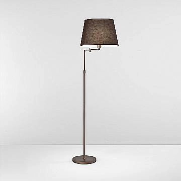 Piantana Contemporanea Crane Metallo Marrone Tessuto 1 Luce E27 Ip20