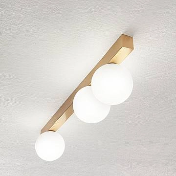 Plafoniera Minimal Snooky Metallo Oro 3 Luci G9 Ip20