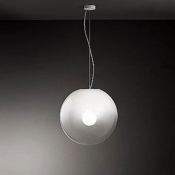 Sospensione Moderna Moon Metallo Vetro Bianco 1 Luce E27 Ip20 D50 Sospensione Moderna Moon Metallo Vetro Bianco 1 Luce E27 Ip20 D50