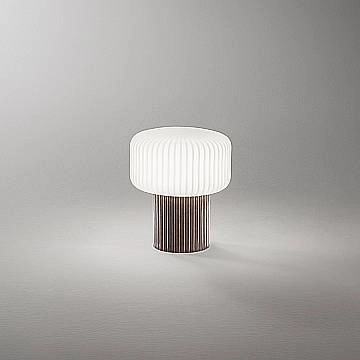 Lumetto Moderno Otty Ceramica Marrone Scuro Vetro 1 Luce G9 Ip20