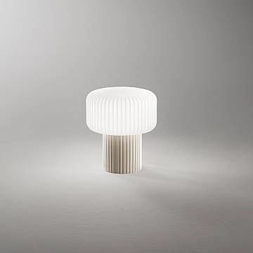 Lumetto Moderno Otty Ceramica Grigio Chiaro Vetro 1 Luce G9 Ip20