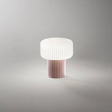 Lumetto Moderno Otty Ceramica Tortora Vetro 1 Luce G9 Ip20