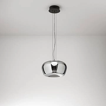 Lampadario Moderno Kave Metallo Vetro Specchiato Led 20W 3000K Dimmerabile Ip20
