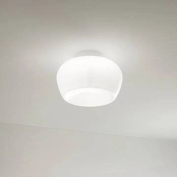 Plafoniera Moderna Kave Metallo Vetro Bianco Led 20W 3000K Dimmerabile Ip20