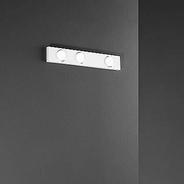 Plafoniera Moderna Bottone Metallo Bianco Opaco 3 Luci Gx53 Ip20