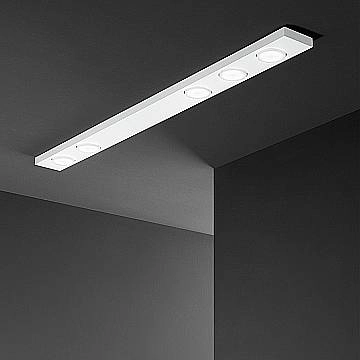 Plafoniera Moderna Bottone Metallo Bianco Opaco 5 Luci Gx53 Ip20