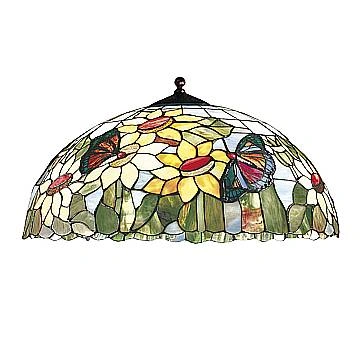 Paralume Tiffany In Vetro Decorato Multicolor D. 45Cm Per Sospensione