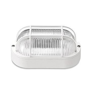 Plafoniera Esterno Contemporanea Quinn Pc Bianco Griglia 1 Luce E27 Ip44
