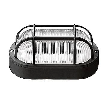 Plafoniera Esterno Contemporanea Quinn Pc Nero Griglia 1 Luce E27 Ip44