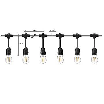 Stringa Industrial Violet Pc Nero 10 Luci E27 Ip44