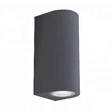 Applique Esterno Moderna Harper Alluminio Nero 2 Luci Gu10 Ip54