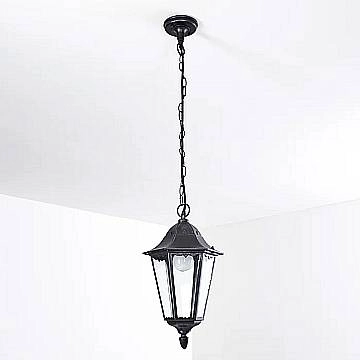 Sospensione Esterno Riley Alluminio Nero 1 Luce E27 Ip44