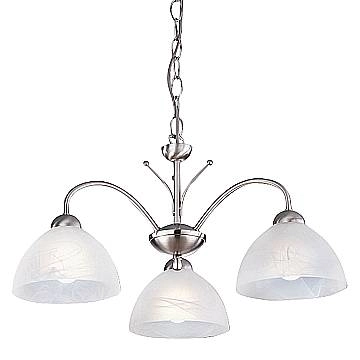 Lampadario Contemporaneo Milanese Acciaio Argento 3 Luci E14