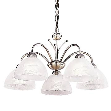 Lampadario Contemporaneo Milanese Acciaio Adjustable Vetro 5 Luci E14