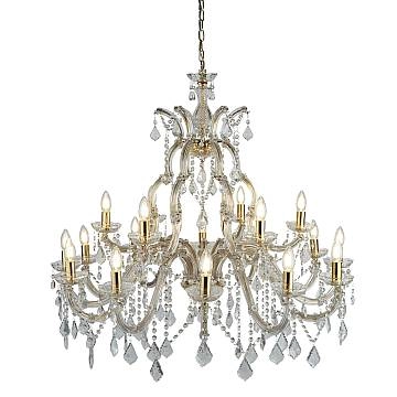Lampadario Classico Marie Therese Acciaio Adjustable Vetro 18 Luci E14
