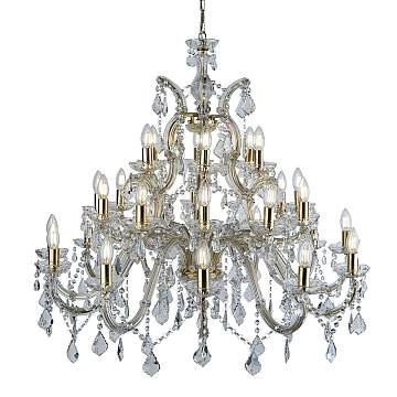 Lampadario Classico Marie Therese Acciaio Adjustable Vetro 30 Luci E14