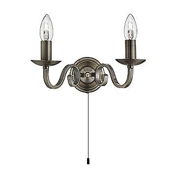 Applique Contemporanea Richmond Acciaio Ottone 2 Luci E14