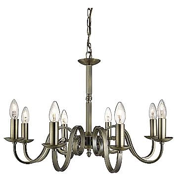 Lampadario Contemporaneo Richmond Acciaio Ottone 8 Luci E14