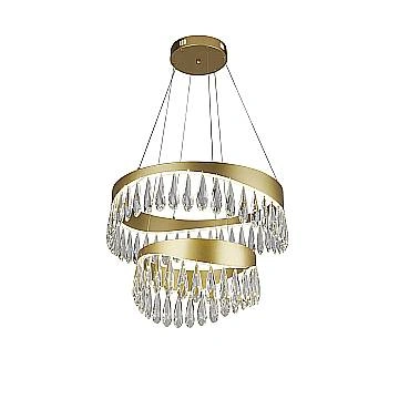 Lampadario Classico Gioiello Acciaio Oro Vetro Led 53W 4000K